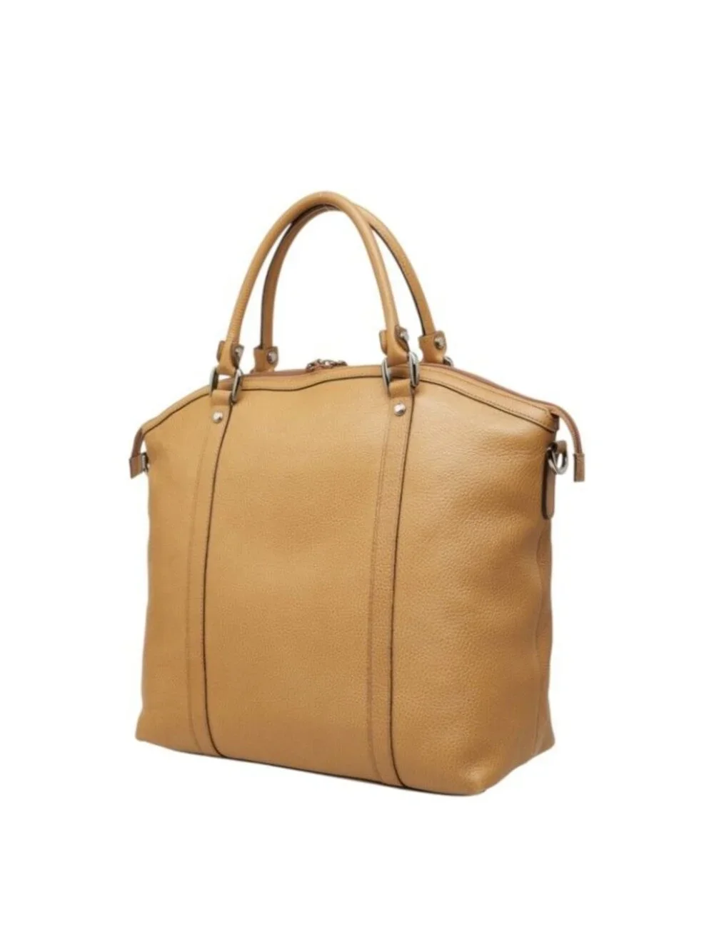 Gucci Tote Shoulder Bag 2-Way Beige Leather